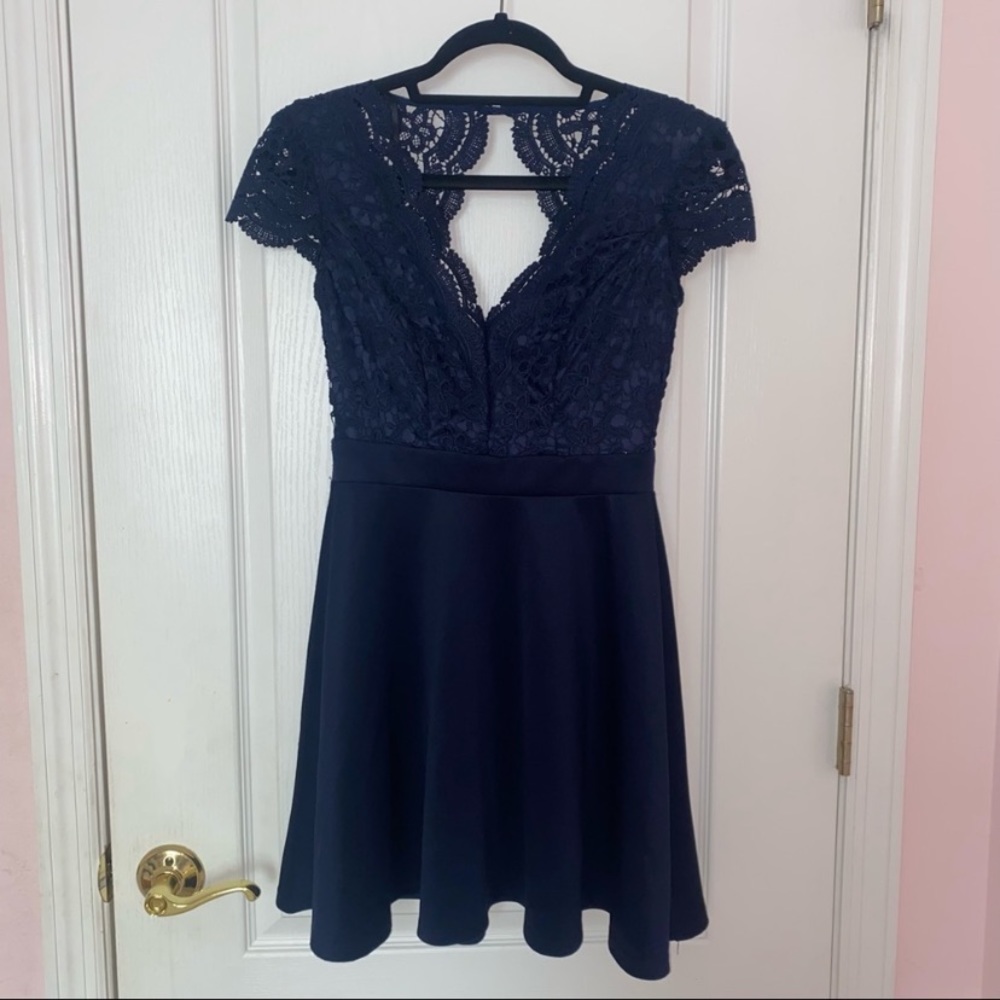NWOT B Darlin Navy Blue Lace Dress